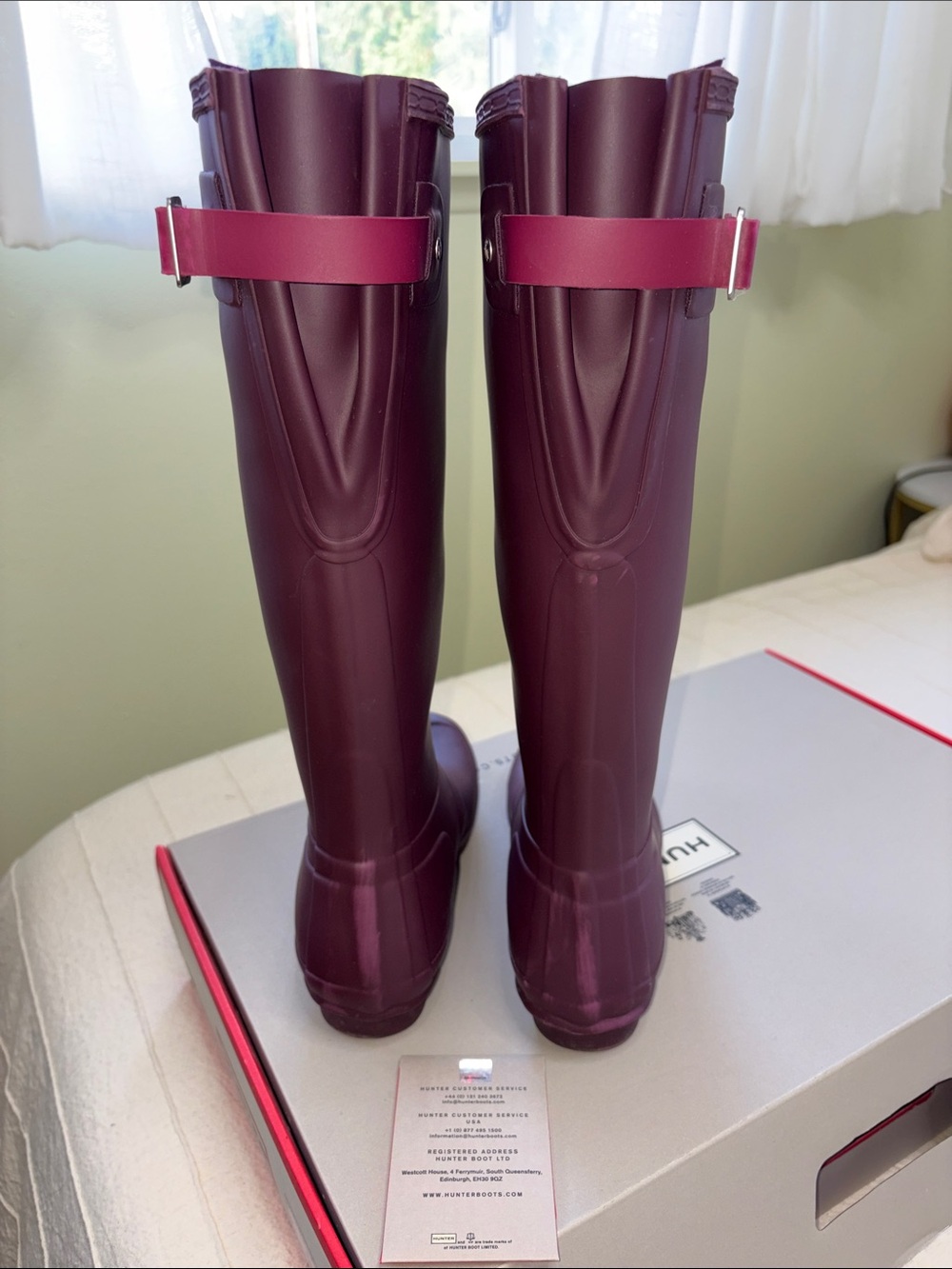 Hunter Original Back Adjustable Rain Boots- Chestnut Crust/Hayes Burgundy - Picture 6 of 17